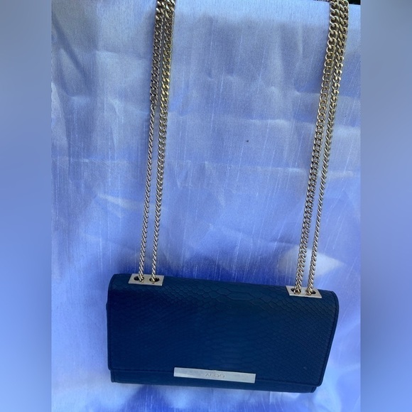 Aldo Clench  Purse Black Snakeskin - Picture 8 of 15